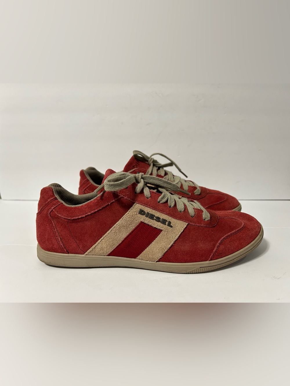 Diesel Vintagy Lounge sneakers Mens 8.5 Leather Driving Shoes Low Top Y2K